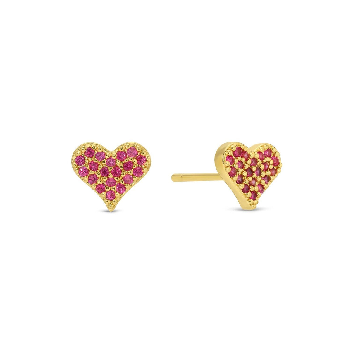 Pink Pavé Heart Velvet earring set