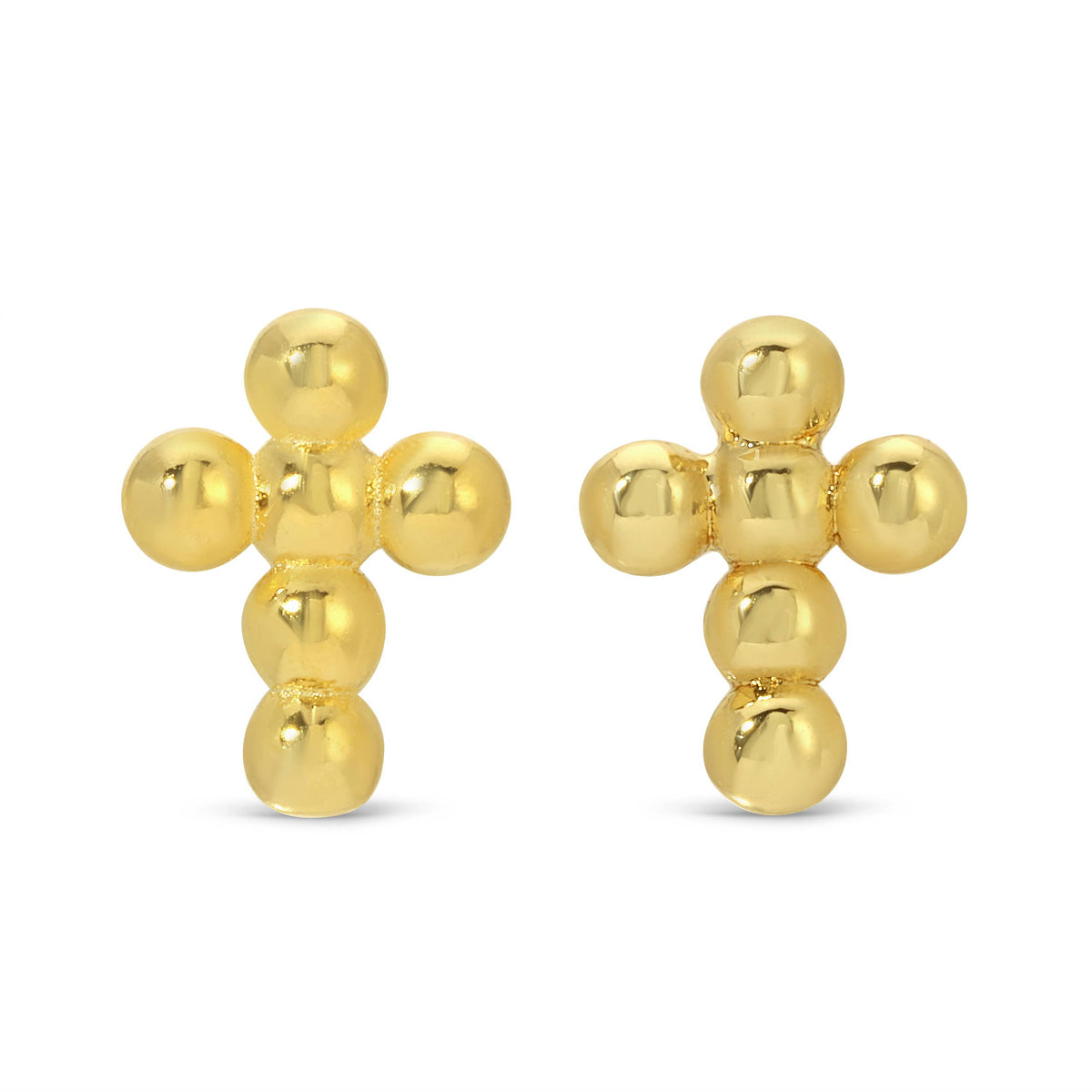 Petite Dot Cross Studs On Velvet Tag