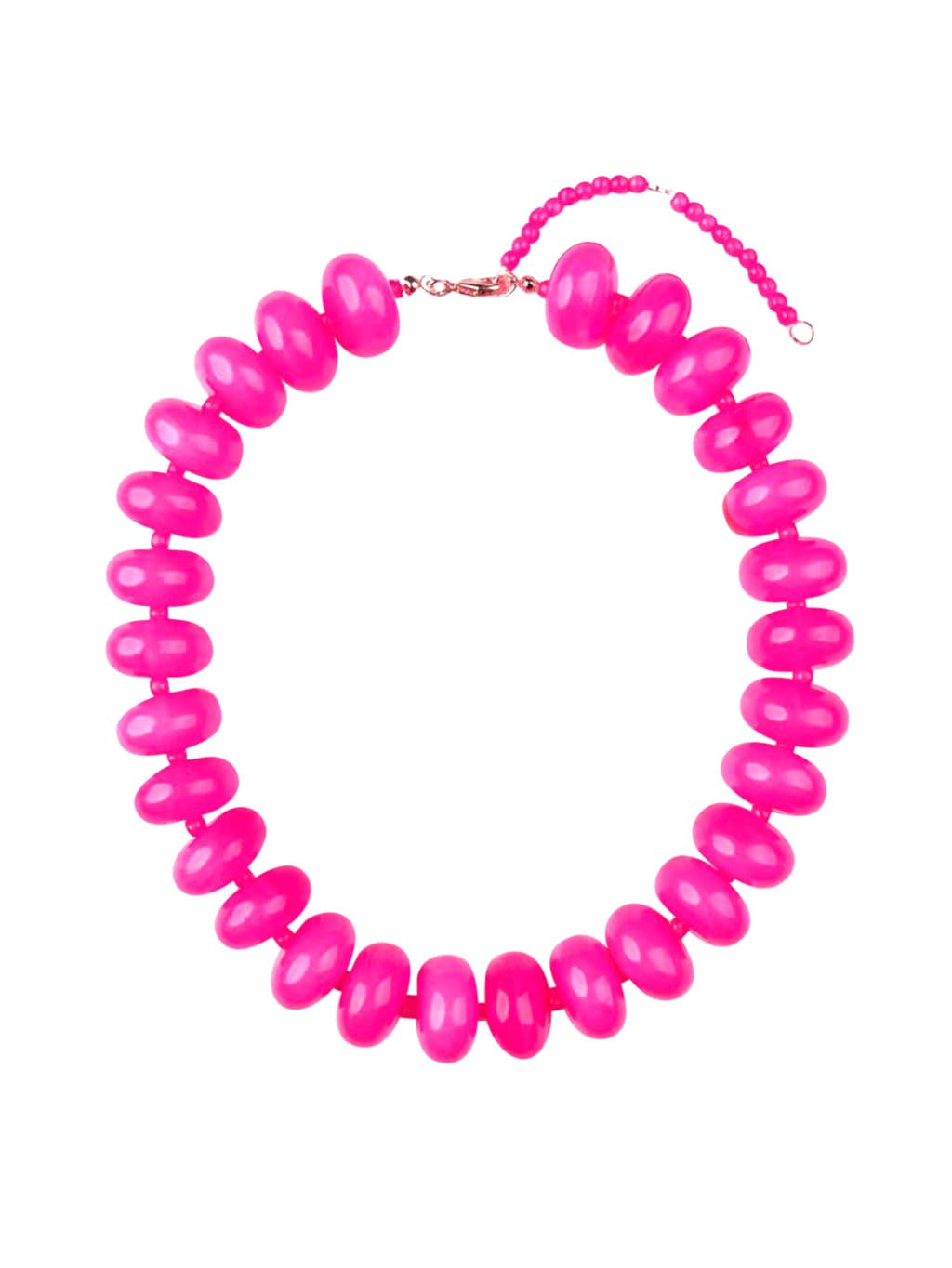 Chunky Beaded Necklace- Hot Pink