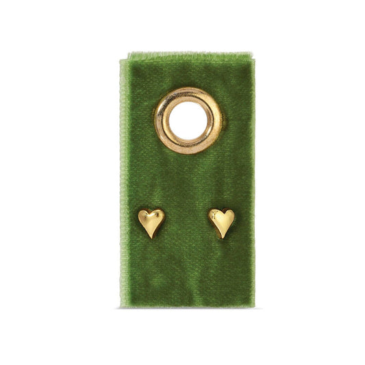 Simple Heart Studs On Velvet Gift Tag