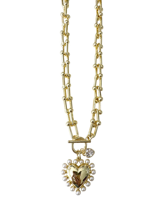 Heart Pearl Necklace