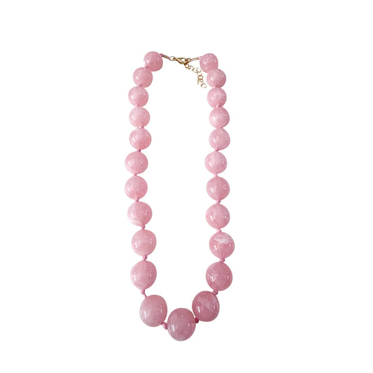 Chunky Beaded Necklace - Light Pink